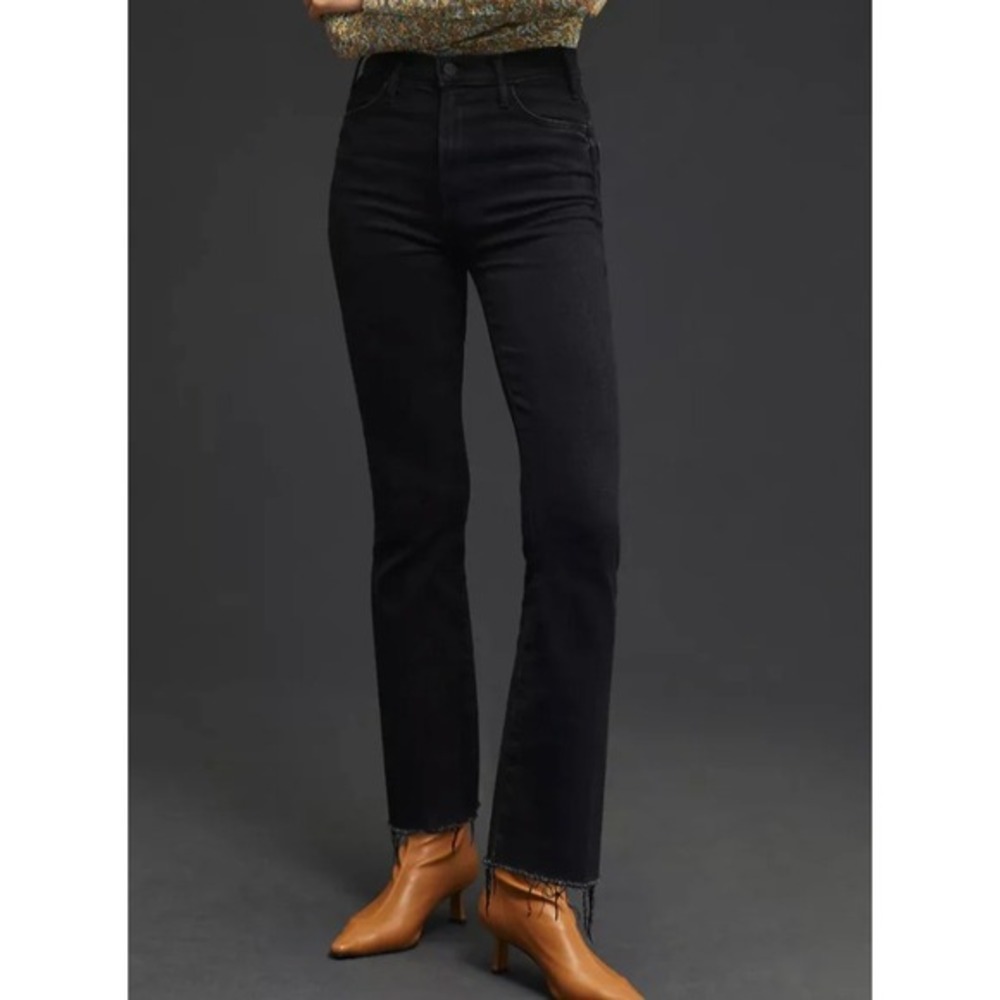 MOTHER‎ The Hustler Ankle Fray Jeans Encounters At Night Black Frayed Hem 28
